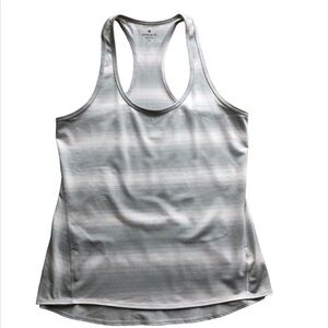 Athleta Large Racerback Tank Top Stripes Gray